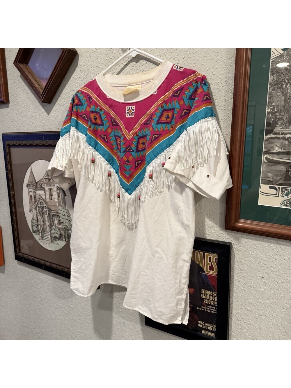 Vintage 80s/90s Cowgirl Colorful Southwestern Aztec Shirt Size Women’s Medium - Picture 3 of 7